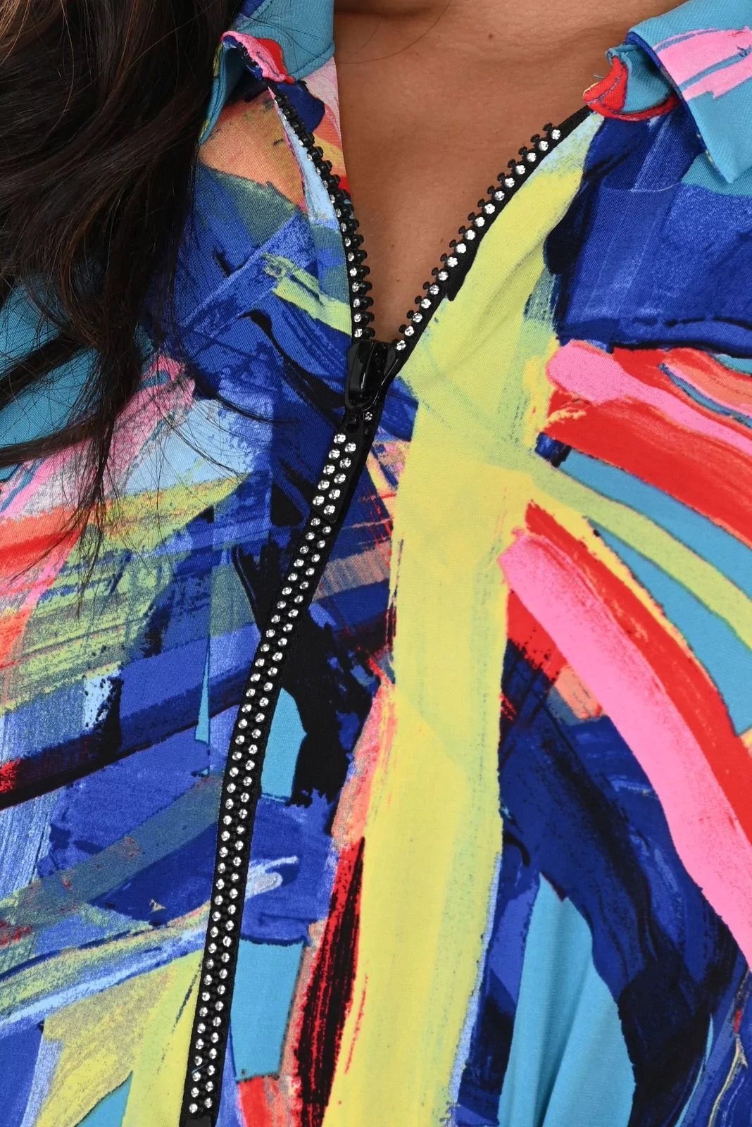 FRANK LYMAN TOP WITH ZIPPER - MULTI