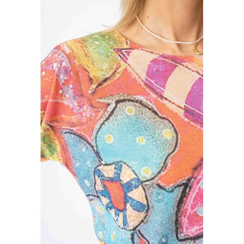 ABSTRACT PRINT TOP "BIG FLOWERS"