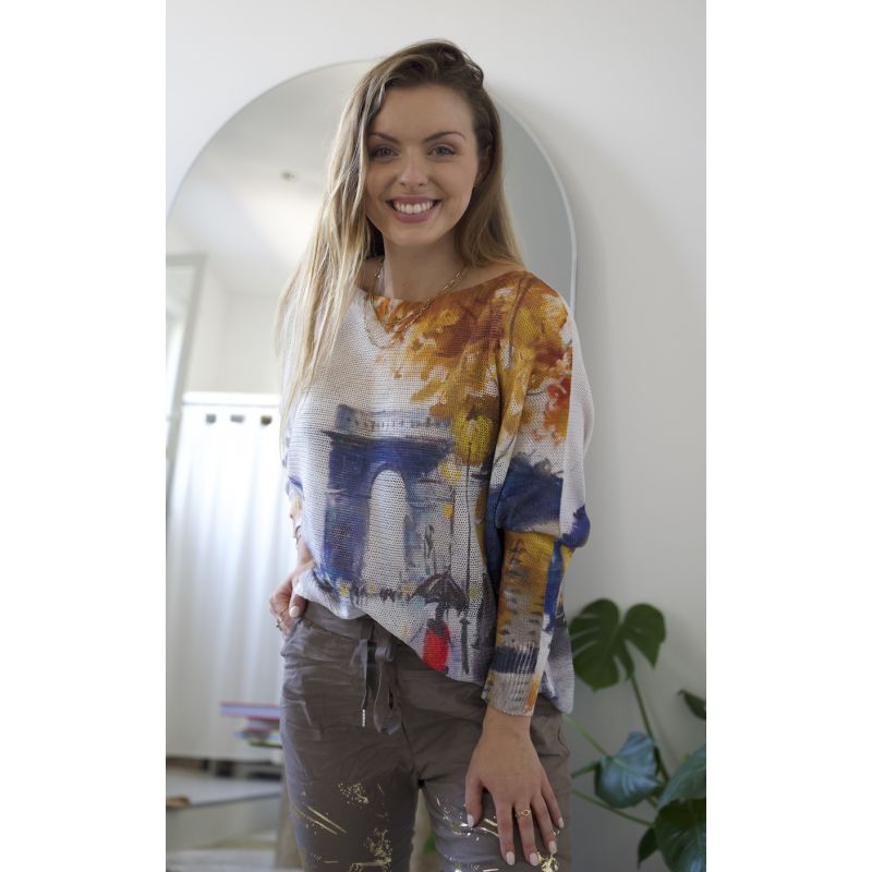 SWEATER "ARC DE TRIOMPHE" - MUSTARD