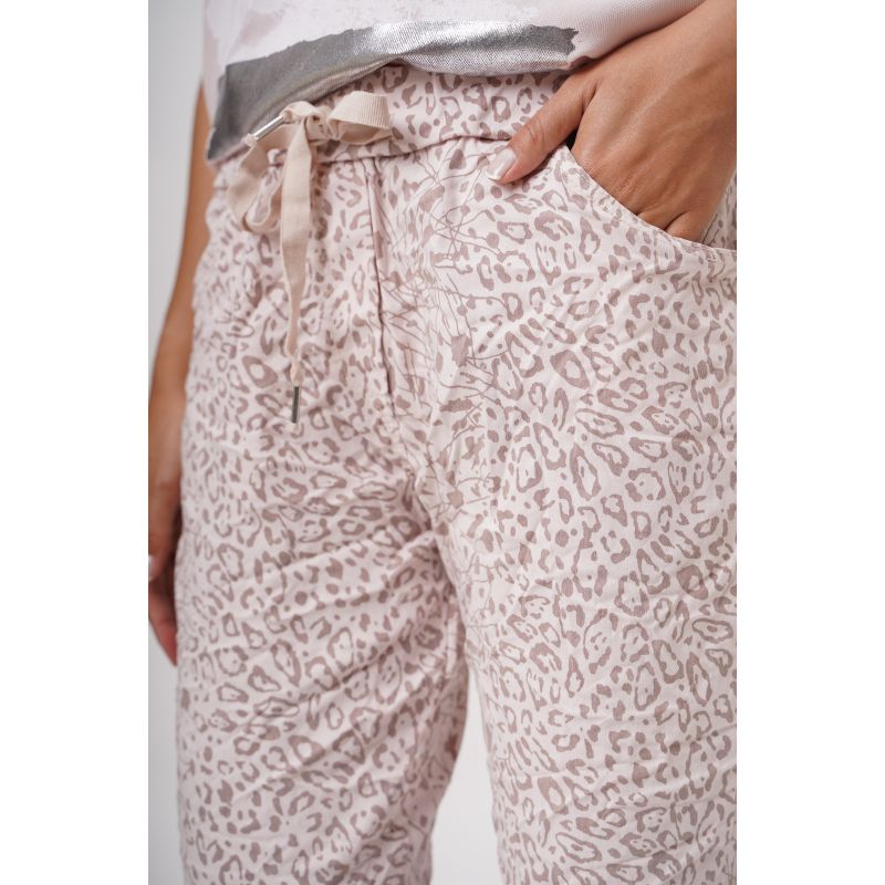 CHEETAH AND ABSTRACT PRINT JEGGING - PINK