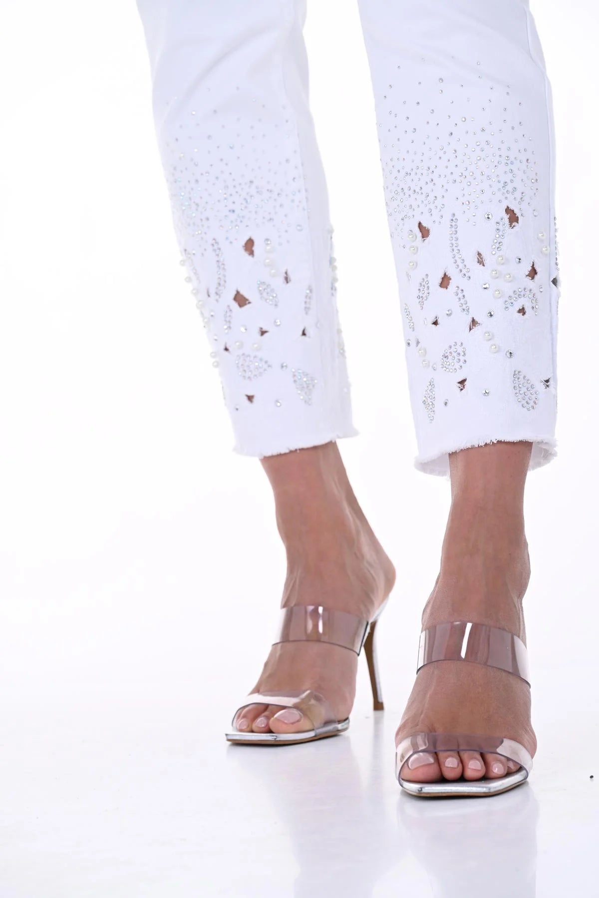 FRANK LYMAN WHITE CRYSTAL JEANS