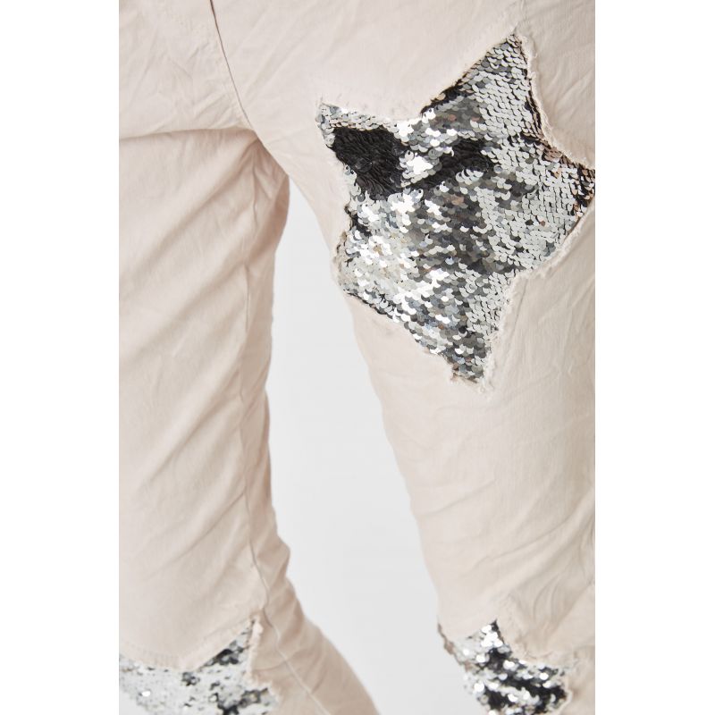 SEQUIN STAR JEGGING - PINK