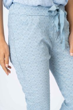 SQUARE PRINTED JEGGING - BLUE
