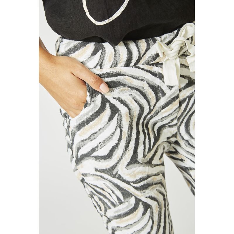 ZEBRA PRINT JEGGING - WHITE