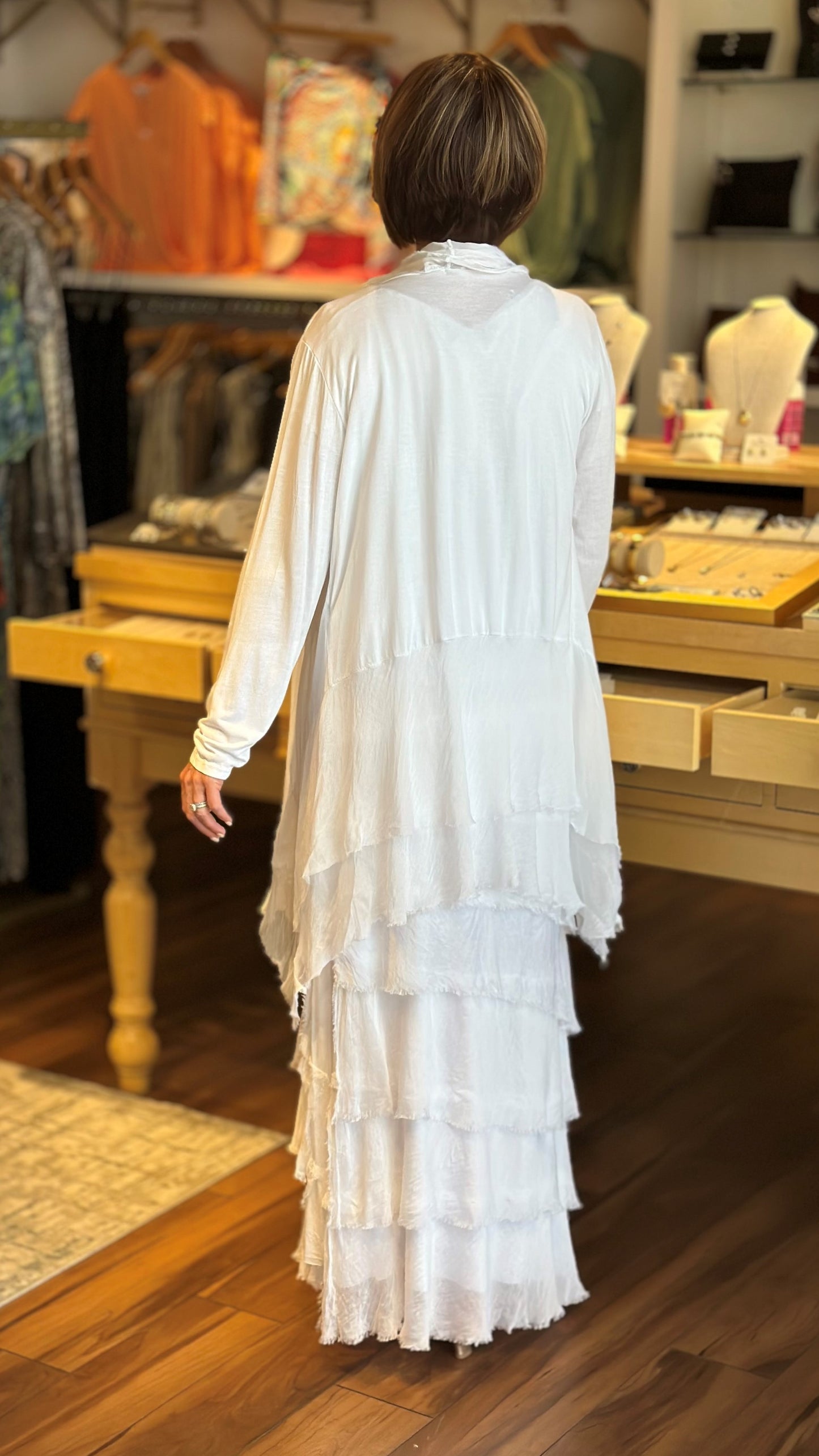 ITALIAN SILK CARDIGAN - WHITE