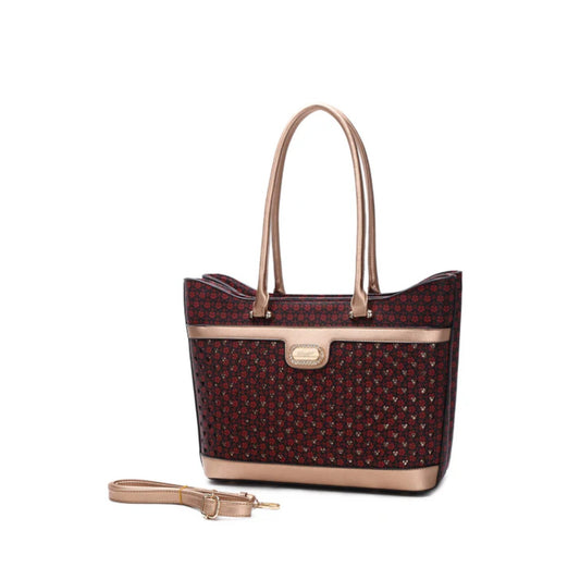 DIAMOND GODDESS WORK TRAVEL TOTE BAG - BURGUNDY