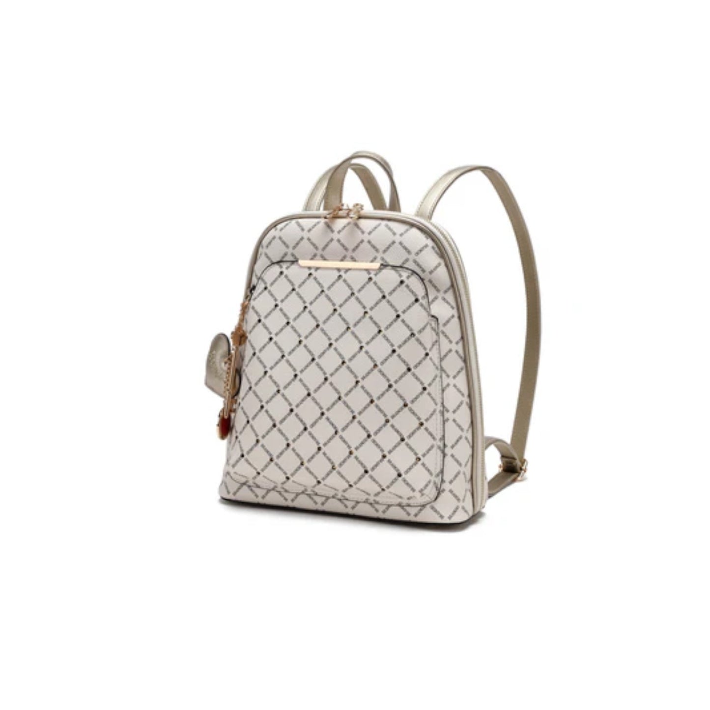 RUBY WORK CRYSTAL STUD TRAVEL BACKPACK - IVORY