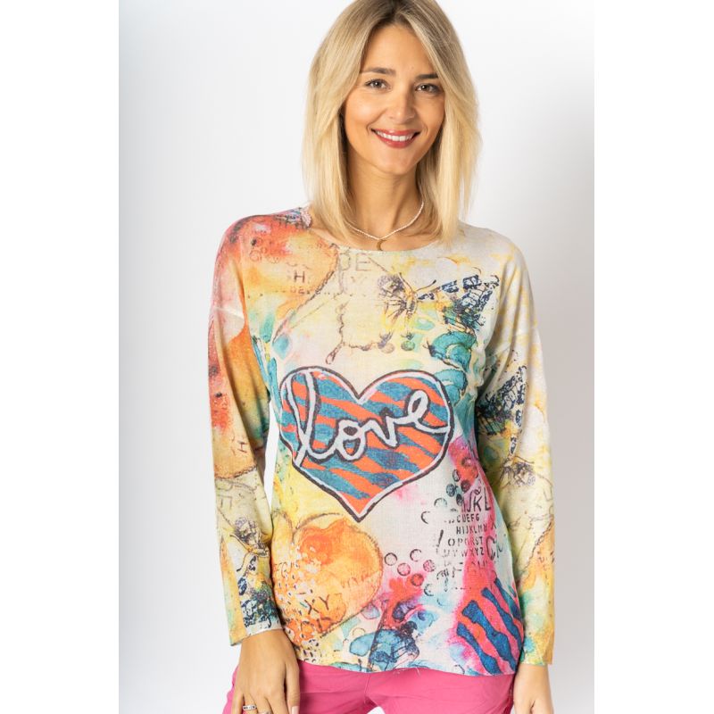 ABSTRACT PRINT TOP "LOVE"