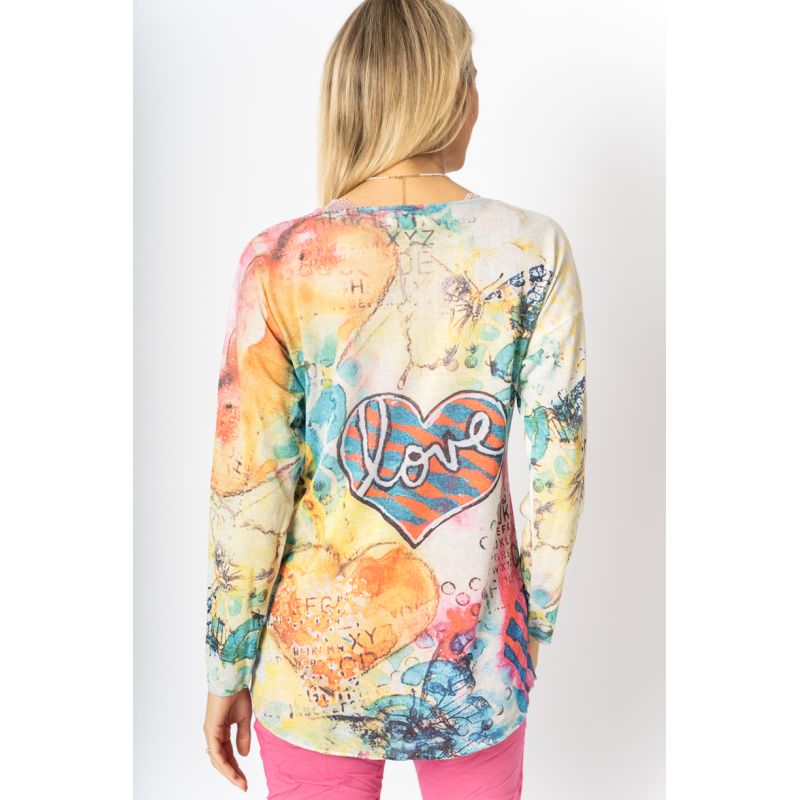 ABSTRACT PRINT TOP "LOVE"