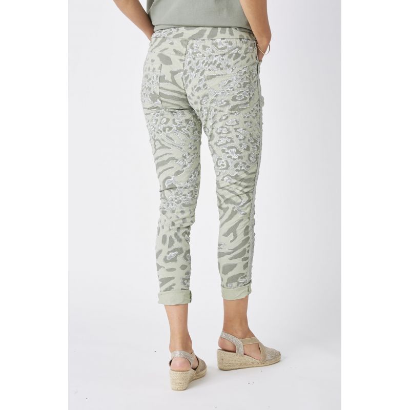 ANIMAL PRINT JEGGING - OLIVE