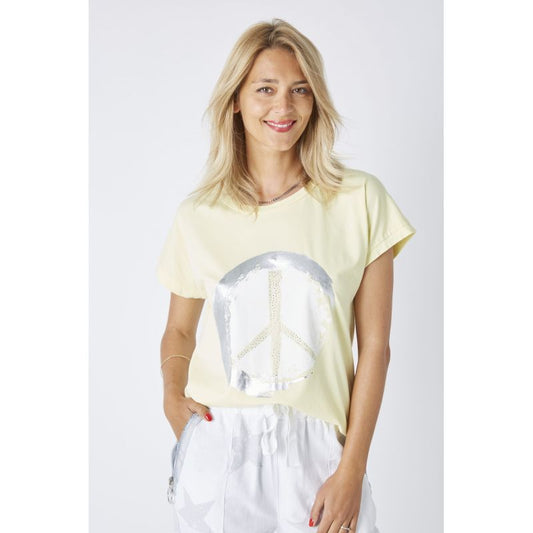 PEACE SIGN T-SHIRT - YELLOW