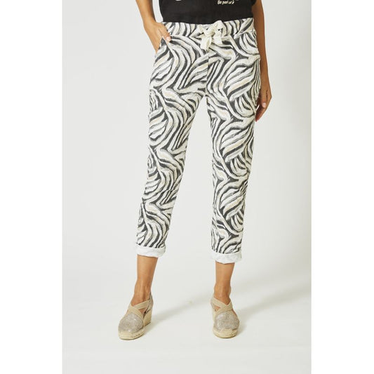 ZEBRA PRINT JEGGING - WHITE